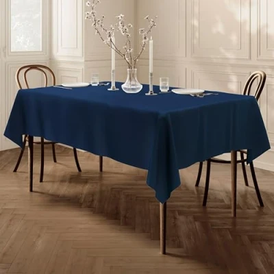Bild av Home Direct Lättskött polyesterbordsduk rektangulär 140 x 200 cm enfärgad blå