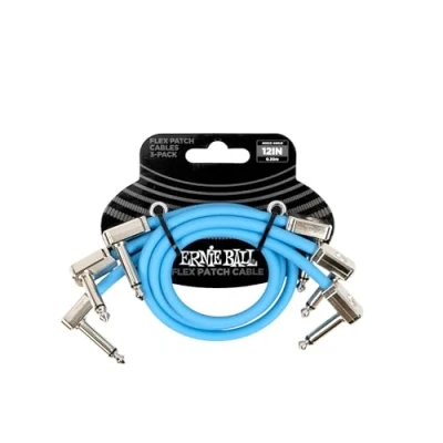Bild av Ernie Ball Flex Patch kabel 12 tum blå 3 pack
