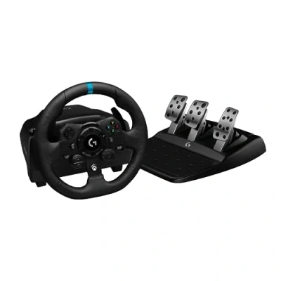 Bild av Logitech G G923 racinghjul och pedaler, TRUEFORCE Feedback, Tryckkänsliga Dubbel koppling, Startkontroll, Traditionell design, för Xbox Series XS, One, PC Svart
