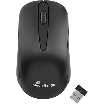 Bild av MediaRange Wireless Optical Mouse. Black Mouse Optic 3 knappar Svart