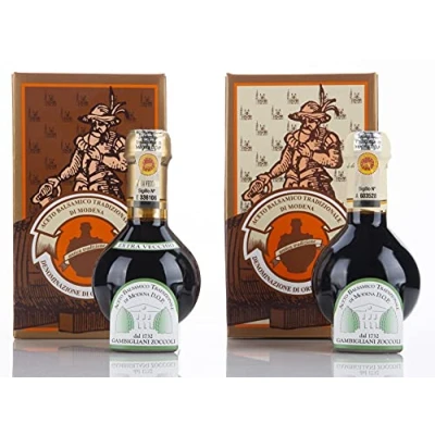 Bild av Acetaia Gambigliani Zoccoli Duett av traditionell balsamvinäger från Modena D.O.P. 2 flaskor med 100 ml ABTM minst 12 år och över 25 års åldrande