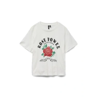 Bild av Vero Moda Vmsigne Mette BOX Tshirt med print, Storlek: XS, Snow white