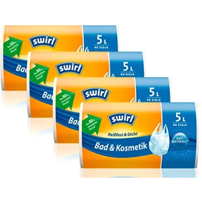 Bild av Swirl bad &amp; kosmetika bärhandtag soppåse, multipack 4 x 5 l/40 påse