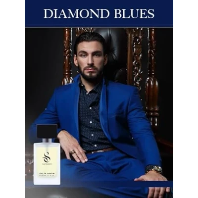 Bild av DIAMOND BLUES by SANGADO, Parfym för Män, 8 10 timmars Hållbarhet, Lyxig doft, Aromatisk Fougere, Exklusiva Franska Dofter, Extra Koncentrerade (Eau De Parfum), Maskulin, Förförisk, Oemotståndlig,50ml