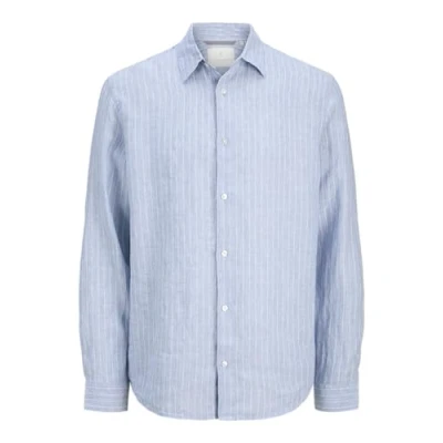 Bild av JACK &amp; JONES Jprcclawrence linne L/S skjorta Sn, Twilight Blue, L