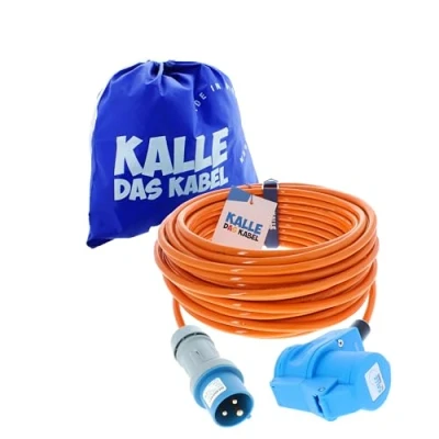 Bild av Kalle DAS Kabel KALLA CEE förlängning Blue Signal 2,5 mm2 vinkel industri Bau Boot Womo Camping Full Pur Premium Linje 20 meter