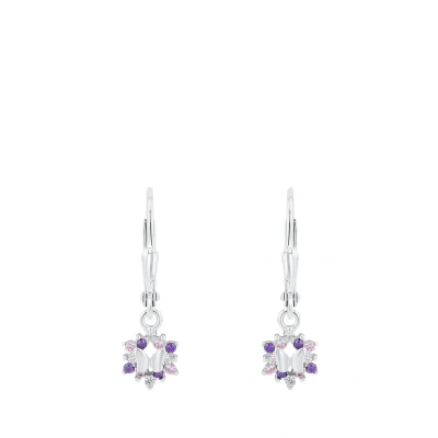 Bild av Prinzessin Lillifee Örhängen Öronsmycken, med Zirconia synth., 2,4 cm, Lila, Fjäril, Kommer i smyckespresentförpackning, 9245703