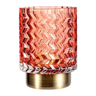 Bild av Pauleen 48130 Söt Glamour Bärbar Armatur Bord Timer Funktion 6H Batterilampa utan Kabel Glas/Metall, 0,4 W, Rosa, Mässing