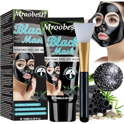Bild av Blåmaskmask, avskalad mask, pormaskborttagningsmask, ansiktsmask med aktivt kol, renar svart ansiktsmask, djuprengörande akne 100ML