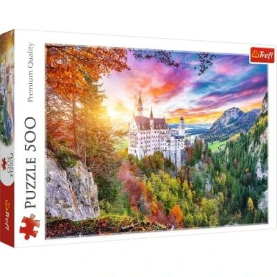 Bild av Trefl Utsikt Över Slottet Neuschwanstein, Tyskland 500 Pusselbitar Landskap, Skog, Bayern, Modernt DIY Pussel, Kreativ Underhållning, Kul, Klassiska Pussel För Vuxna Och Barn 10+