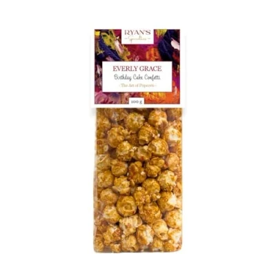 Bild av Everly Grace Popcorn Birthday Cake Confetti, 100 g Handgjorda i vår popcornfabrik Augsburg, Tyskland, med färgglada strössel och äkta vanilj