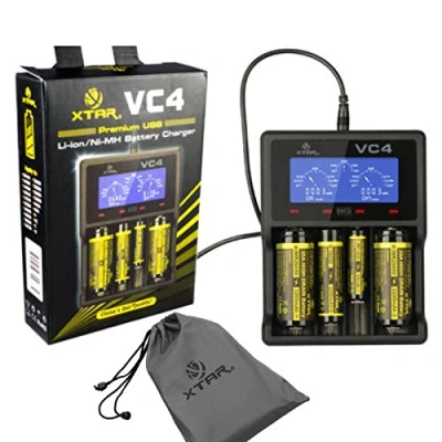 Bild av XTAR VC4 laddare med LCD display för 18650 Li Ion/NI MH batteri svart