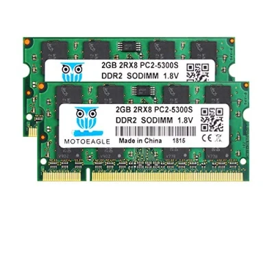 Bild av 4 GB (2 x 2 GB) PC2 5300 SODIMM RAM DDR2 667MHz 2Rx8 5300s 666 MHz minne 200 stifts CL5 1,8 V anteckningsbok för iMac Mini, MacBook, MacBook Pro, Intel