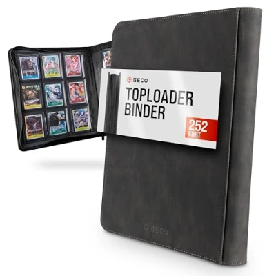 Bild av Toploader Binder 9 facks Premium Album med 252 fack för standard 3&#039;&#039;x4&#039;&#039; samlarkort Mapp Svart