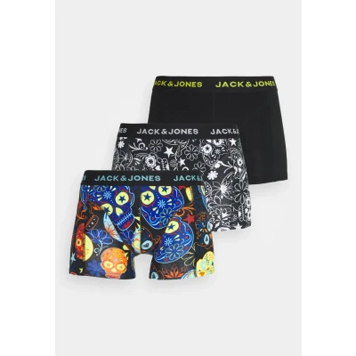 Bild av Jack &amp; Jones Jacsugar Skull Trunks 3 PACK Underkläder, Storlek: Small, Black/blazing yellow