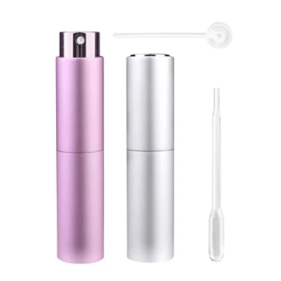Bild av Zingso Påfyllningsbar parfym atomiseringssprayflaskor, 2 st 10 ml uppgraderad roterande reseparfymflaska Aftershave atomiserare doftsprayflaska med påfyllningsverktyg för semesterresa och utekväll män