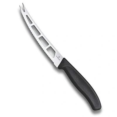 Bild av Victorinox, Swiss Classic, Profi Butter und Weichkäsemesser, Extra Scharfe Klinge, Wellenschliff, 13 cm, Robuster Kunststoffgriff, Rostfreier Stahl, schwarz