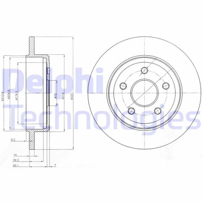 Bild av DELPHI BG4160 Disque de frein 320 14 5 plein huilé non traité sans roulement roue, bague ABS JEEP: GRAND CHEROKEE 3, 4