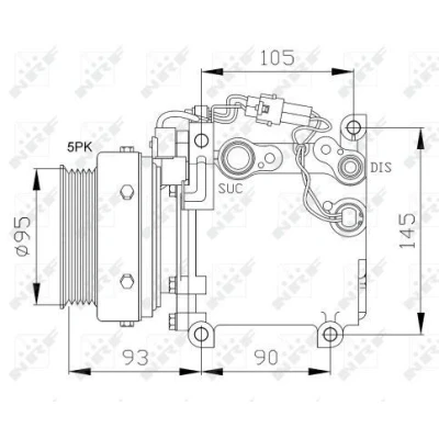 Bild av NRF 32100 compresseur De Climatisation MSC90C 12 PAG 46 avec huile MITSUBISHI: Galant 6