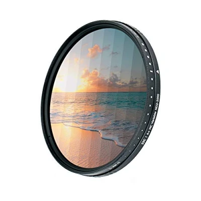 Bild av JJC 72 mm variabelt ND filter (ND2 ND2000) justerbart neutralt densitetsfilter, 18 lagers beläggning, HD optiskt glas, för DSLR kameralins landskapsfotografi