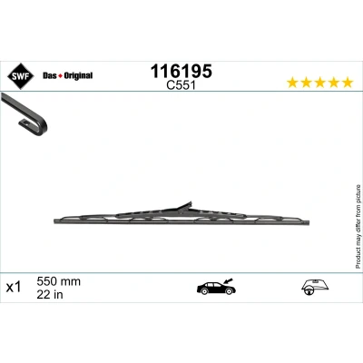 Bild av Balai d&#039;essuie glace Swf 116195 550mm conventionnel 22Pouce FORD: FIESTA 6, 5, Transit Mk6 Van