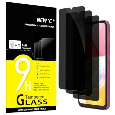 Bild av NEW&#039;C 3 Pack, Privacy skärmskydd i glas för Samsung Galaxy A14 5G/4G, M14 5G, Anti Spion härdat glas, ultrabeständigt