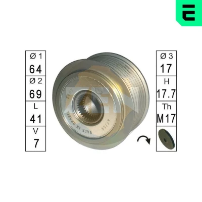 Bild av ERA ZN5607 Poulie d&#039;Alternateur NISSAN: NP300 Navara Pick up, Pathfinder 3, Up