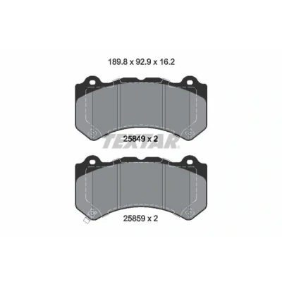 Bild av TEXTAR 2584901 Jeu de plaquettes frein avec indicateur d&#039;usure JEEP: GRAND CHEROKEE 4, CHEVROLET: Camaro V Coupe, VI Coupe