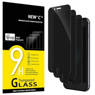 Bild av NEW&#039;C 3 Pack, Privacy skärmskydd i glas för iPhone 8/7 (4,7 Tum), balanserad 35 graders sekretessvinkel med ögonskydd, Ultra hållbar 9H hårdhet, bubbelfri