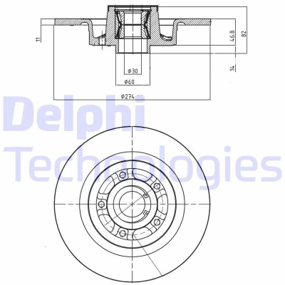 Bild av Bromsskiva DELPHI BG9026RS
