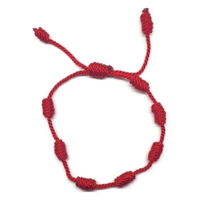 Bild av MYSTIC JEWELS by Dalia armband Kabbalah snöre, 7 knutar av röd tråd unisex justerbar skydd mot onda ögon, lycka &#039;Good Luck&#039;, Kristall