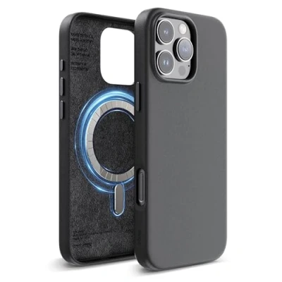 Bild av elago Magnetiskt läderfodral kompatibelt med iPhone 16 Pro Max fodral, alla MagSafe tillbehör, 6,9 tum inbyggda magneter, veganläder, stötsäker, vattentålig