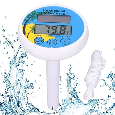 Bild av pooltermometer, flytande pooltermometer med rep, vattentermometer för utomhus/inomhus pooler