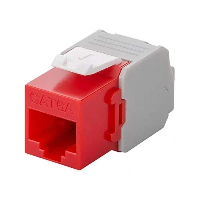 Bild av Luxorparts Keystone jack Cat. 6a UTP verktygsfri Röd