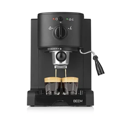 Bild av BEEM ESPRESSO PERFEKT skärmhållarmaskin med 20 bar tryck Enkel beredning av espresso, cappuccino, latte macchiato etc. Kompatibel kaffepulver, kuddar och kapslar