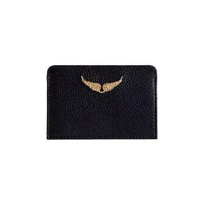 Bild av Zadig &amp; Voltaire PASS Grained Plånbok, Storlek: One Size, Noir/gold coloured