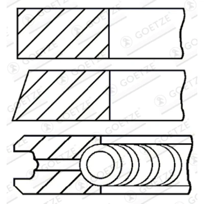 Bild av GOETZE ENGINE 08 441700 00 Jeu De Segments Pistons 81 VOLKSWAGEN: Transporter 5 Bus, Multivan (7HM,