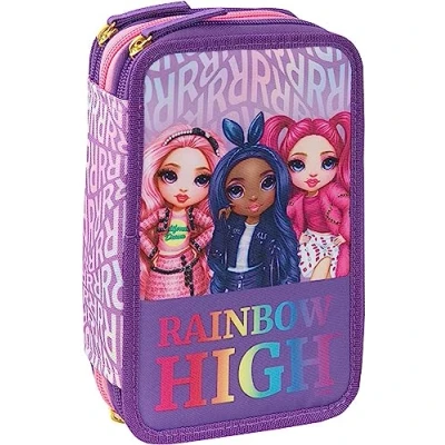 Bild av FCP Pennfodral Skolan Rainbow High Lila 3 Golv Full Zip + Gratis Sequin Nyckelring Och Färgpenna, Flerfärgad, standard, fodral