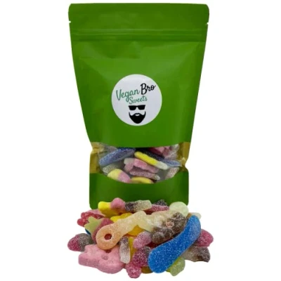Bild av Vegan Bro Big Bag sur 500 g veganska fruktgummin vinglas godisbar perfekt som present