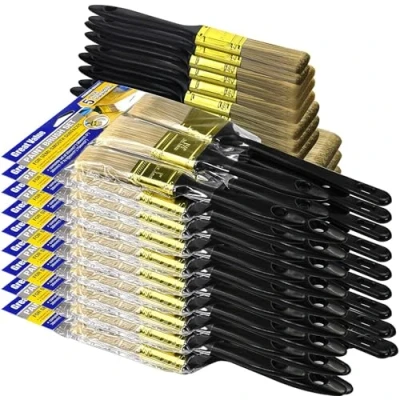 Bild av Stora Andrew målarpenslar, fantastiskt värde, multianvändning, färgpenslar, set för hemmöbler staket och väggbeklädnad, (7,6, 5, 3,8, 3,8 vinkel, 2,5 cm) 30 pack