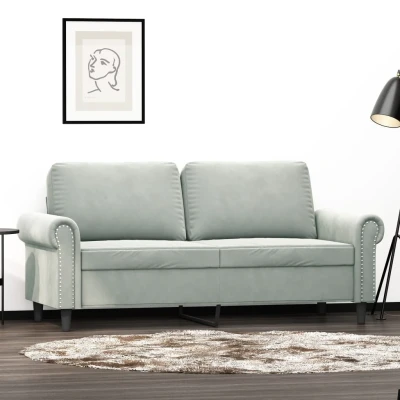 Bild av vidaXL 2 sitssoffa ljusgrå 140 cm sammet, sitssoffa, tvåsitssoffa, sitssoffor, tvåsitssoffor, sits soffa