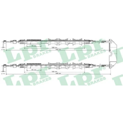 Bild av LPR C0583B Câble De Frein 1455/1275+1455/1235 à tambour OPEL: Vectra B Break, Berline