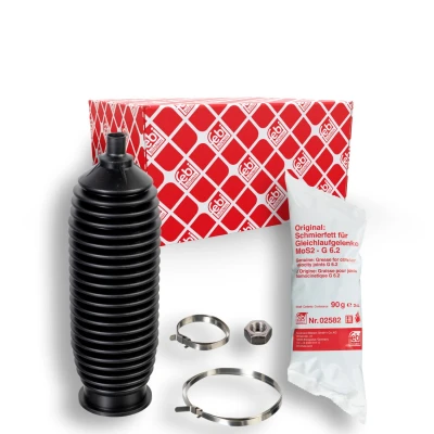 Bild av FEBI BILSTEIN 22561 Bälgsats, styrsystem Termoplast framaxel vänster, höger med fett mutter, skal