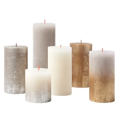 Bild av Bolsius Pillar Candles Set Rustic New Sparkle
