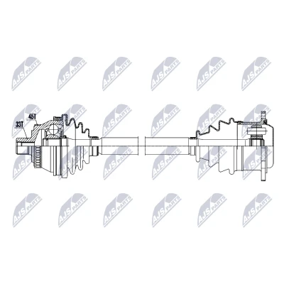 Bild av NTY NPW AU 095 Drivaxel framaxel höger 620mm Manuell VOLKSWAGEN: Passat B5 GP Variant, Sedan, AUDI: A4 Avant