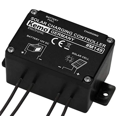 Bild av Kemo M149N solladdningsregulator 12 V/DC 10 A/20 A. Förhindrar överladdning av batteriet med LED indikatorer