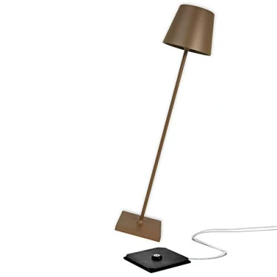 Bild av Zafferano, Poldina XXL Lampa, Uppladdningsbar Sladdlös Golvlampa Med Touchkontroller, Lämplig för Interiör och Utomhusbruk, Dimmer, 2700 3000 K, Justerbar Höjd 69 150 CM,Färg Corten