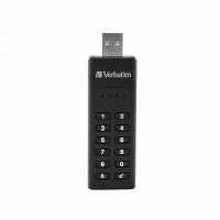 Bild av Verbatim Keypad Secure USB minne, 3.2 Gen 1, 32 GB, minne med lösenkodsskydd och kryptering, inklusive A förlängningskabel, 3 för bärbar dator Notebook &amp; Co, svart