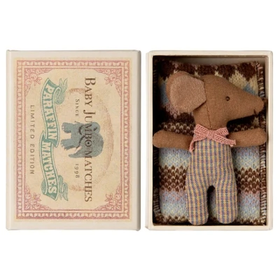 Bild av Maileg Sleepy wakey babymus i tändsticksask (Rose)