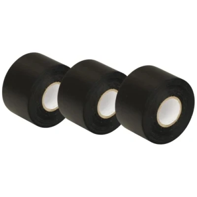 Bild av GOCABLETIES isolerande tejp svart 50 mm x 33 m slitstarkt, självhäftande isoleringstejp för att skydda buntning och reparation av kablar 3 rullar